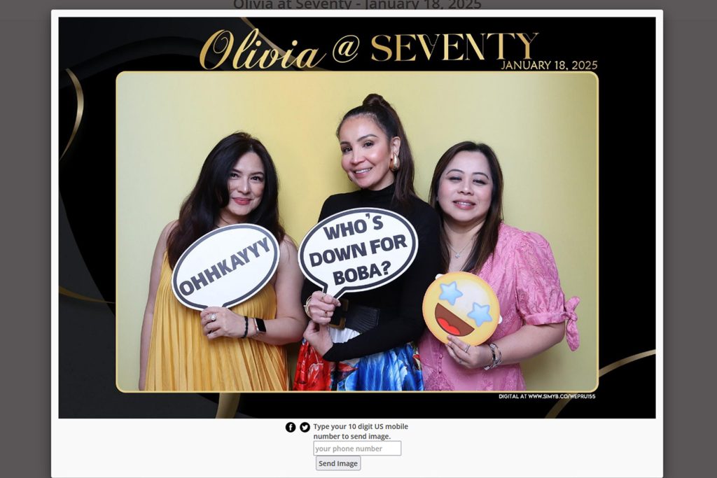 Step Inside My Booth Photo Booth Gallery Accessible Using Microsite URL Links for Olivias-70th Birthday North Hollywood CA