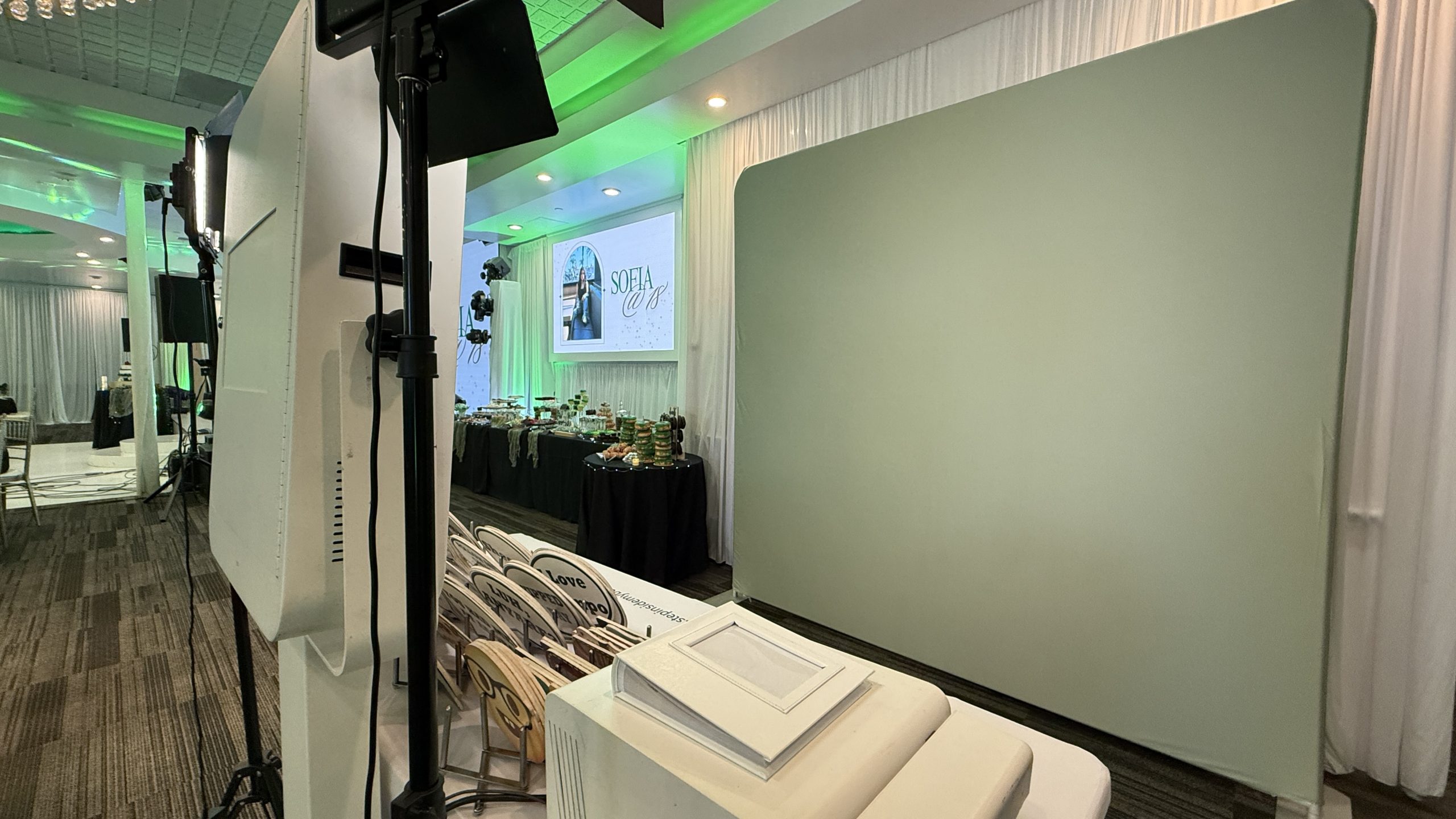 Photo booth rentals for 18th birthday debut, and here celebrating Sofia's 18th Birthday in Westminster. Rentals provided with studio quality photos by Step Inside My Booth